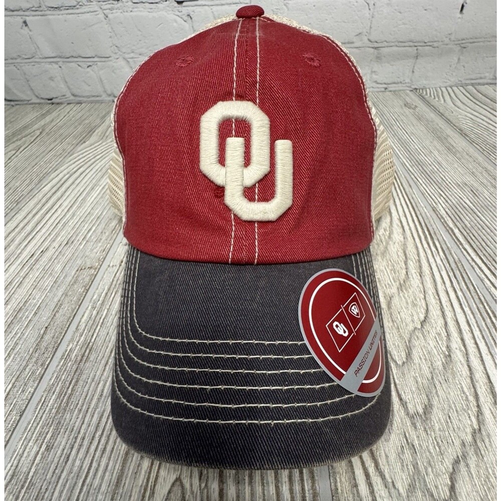 Oklahoma Sooners Logo Trucker Hat Adjustable Snapback Mesh Top of the World NWT